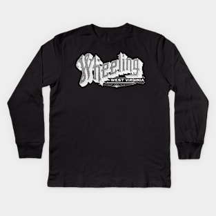 Vintage Wheeling, WV Kids Long Sleeve T-Shirt